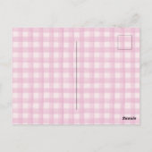 Roze Coquette Bow Meisje Verjaardagsfeestuitnodigi Briefkaart (Achterkant)