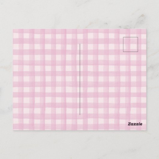 Roze Coquette Bow Meisje Verjaardagsfeestuitnodigi Briefkaart (Achterkant)