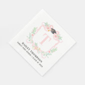 Roze Coquette Bow | Monogram Afstuderen Servet (Hoek)