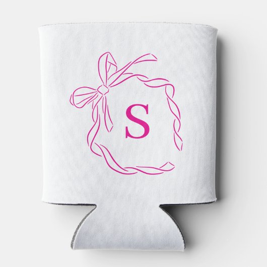 Roze Coquette Bow Monogram Blikjeskoeler (Achterkant)