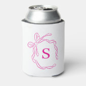 Roze Coquette Bow Monogram Blikjeskoeler (Blikje Achterkant)