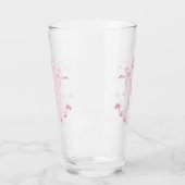 Roze Coquette Bow Monogram Custom Pint Bar Glas (Links)