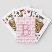 Roze Coquette Bow Monogram Pokerkaarten (Achterkant)