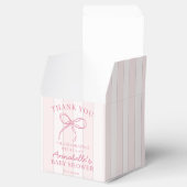 Roze Coquette Bow Pastel Baby shower Dessert Bedankdoosjes (Geopend)