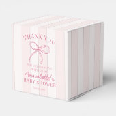 Roze Coquette Bow Pastel Baby shower Dessert Bedankdoosjes (Achterkant)