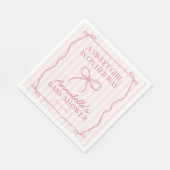 Roze Coquette Bow Pastel Baby shower Dessert Servet (Hoek)
