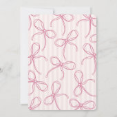 Roze Coquette Bow Pastel Baby shower Kaart (Achterkant)