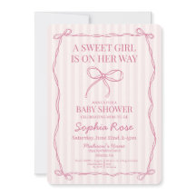 Roze Coquette Bow Pastel Baby shower