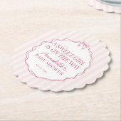 Roze Coquette Bow Pastel Baby shower Kartonnen Onderzetters (Gekanteld)