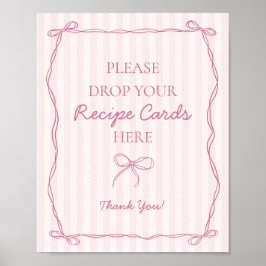 Roze Coquette Bow Pastel Deel een Recept Bruids Poster