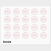 Roze Coquette Bow Pastel Gestreept Baby shower Fav Ronde Sticker (Vel)
