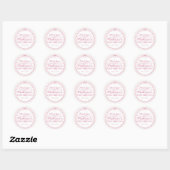 Roze Coquette Bow Pastel Gestreepte Verjaardagsgun Ronde Sticker (Vel)