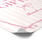 Roze Coquette Bow Pastel Kaarten en Geschenken Tek Poster (Hoek)