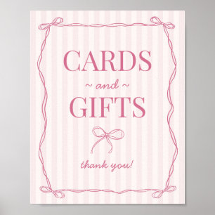 Roze Coquette Bow Pastel Kaarten en Geschenken Tek Poster