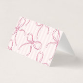 Roze Coquette Bow Pastel Place Card Tafel Decor Kaart (Achterkant)
