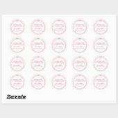 Roze Coquette Bow Pastel Verjaardag Nodig Seal uit Ronde Sticker (Vel)