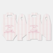 Roze Coquette Bow Pastel Verjaardagsfeest Dessert Bedankdoosjes (Ongevouwen)