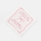 Roze Coquette Bow Pastel Verjaardagsfeest Dessert Servet (Hoek)