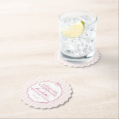 Roze Coquette Bow Pastel Verjaardagsfeest Kartonnen Onderzetters (Insitu)