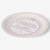 Roze Coquette Bow Pastel Verjaardagsfeest Papieren Bordje (Gekanteld)