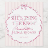 Roze Coquette Bow Pastel Vrijgezellenfeest Favorie Wijn Etiket (Enkel label)