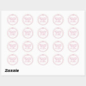 Roze Coquette Bow Pastel Vrijgezellenfeest Seal Ronde Sticker (Vel)