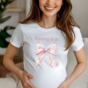Roze Coquette Bow & Pearls Mama to be T-shirt