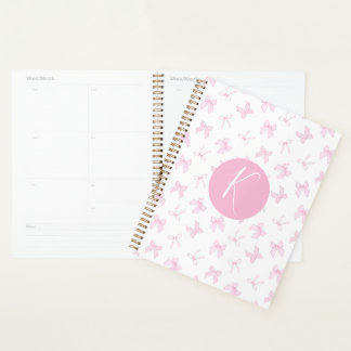 Roze Coquette Bow Personaliseer Planner