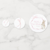 Roze Coquette Bow Peter het Konijn 1e Verjaardag Confetti (Achterkanten)