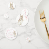 Roze Coquette Bow Peter het Konijn 1e Verjaardag Confetti (Groep)