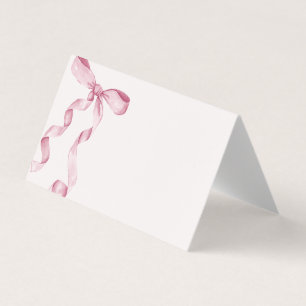 Roze Coquette Bow Place Card Tafel Decor Kaart