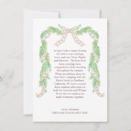 Roze Coquette Bow Preppy Notenkraker Kerstmis Feestdagenkaart