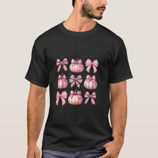 Roze Coquette Bow Pumpkin In oktober Draag we roze T-shirt