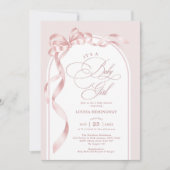Roze Coquette Bow Ribbon Girl Baby shower Kaart (Voorkant)