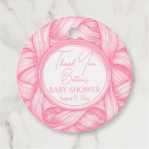 Roze Coquette Bow Ribbon Toile de Jouy Baby shower