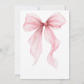 Roze Coquette Bow Romantische Qr code Vrijgezellen Kaart (Achterkant)