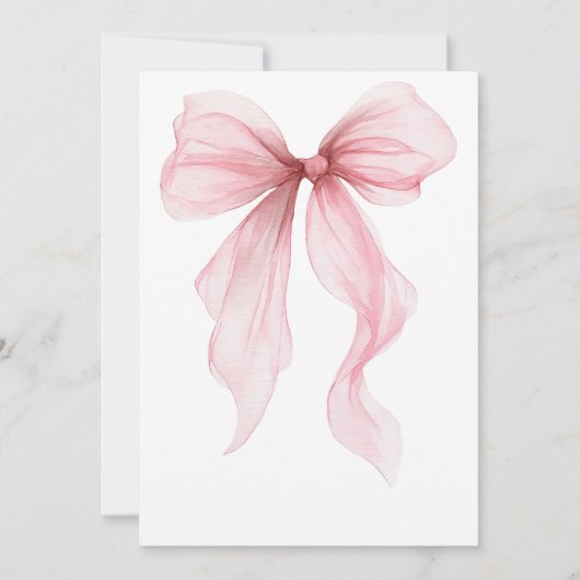 Roze Coquette Bow Romantische Qr code Vrijgezellen Kaart (Achterkant)