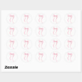 Roze Coquette Bow Ronde Sticker (Vel)