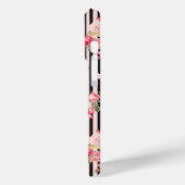 Roze Coquette Bow  Rozen Zwart Strepen Case-Mate iPhone Case (Achterkant / Links)