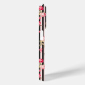 Roze Coquette Bow  Rozen Zwart Strepen Case-Mate iPhone Case (Achterkant / Rechts)