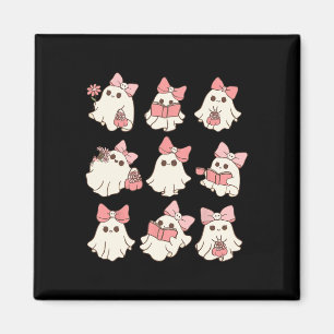 Roze Coquette Bow Schattigee Ghost Halloween Spook Magneet