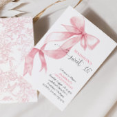 Roze Coquette Bow Sweet 16 Verjaardagsfeest Kaart