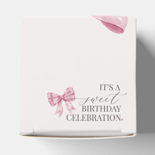 Roze Coquette Bow Sweet 16 Verjaardagsfeestgeschen Bedankdoosjes (Bovenkant)