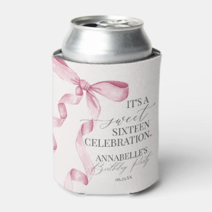Roze Coquette Bow Sweet 16 Verjaardagsfeestgunsten Blikjeskoeler