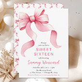 Roze Coquette Bow Sweet Sixteen Kaart