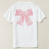 Roze Coquette Bow T-shirt (Design achterkant)