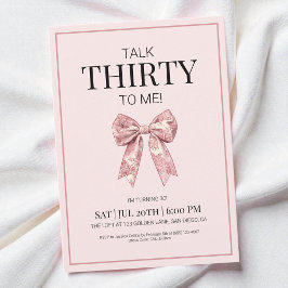 Roze Coquette Bow Talk 30 To Me Dertig Verjaardag Kaart