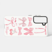 Roze Coquette Bow Trendy Vrouwelijk Meisje Estheti Samsung Galaxy Hoesje (Achterkant horizontaal)