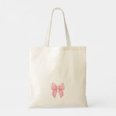 Roze Coquette Bow Trendy Vrouwelijk Meisje Estheti Tote Bag (Achterkant)