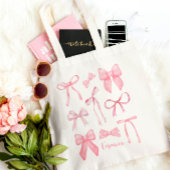 Roze Coquette Bow Trendy Vrouwelijk Meisje Estheti Tote Bag